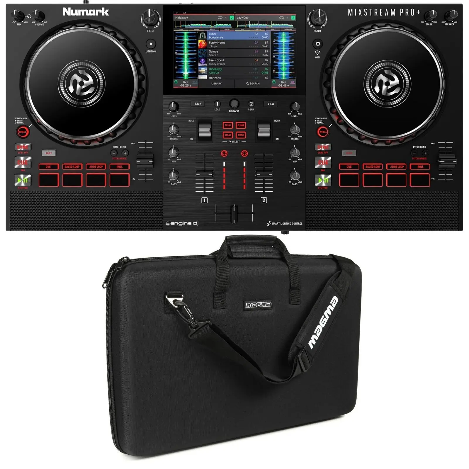 Valore Di Qualità Numark Mixstream Pro + Controller Dj Autonomo A 2 Piani Con Custodia