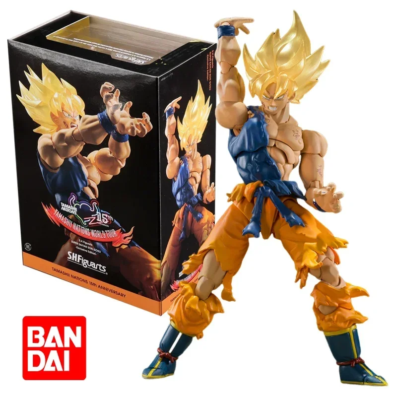Bandai 2024 S.H. Figuarts Super Saiyan Son Goku Dragon Ball Z Tamashii Nations 15Th Anniversary World Tour Edizione Esclusiva