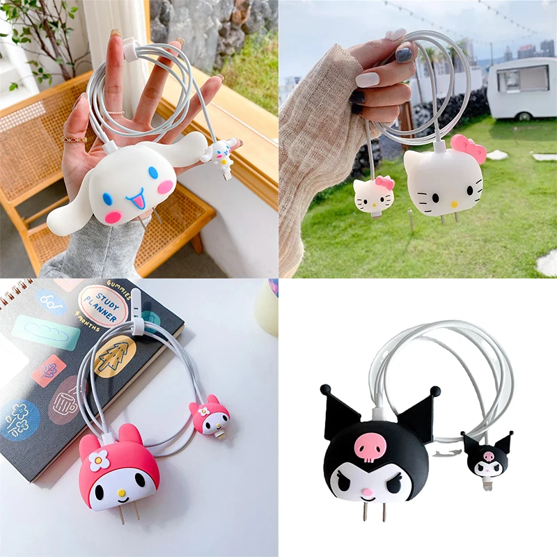 Cartoon Sanrio Hellokitty Kuromi Kirby18/20W Apple Fast Charger Custodia Protettiva Kawaii Anime Personaggi Cartoon Surround Gift