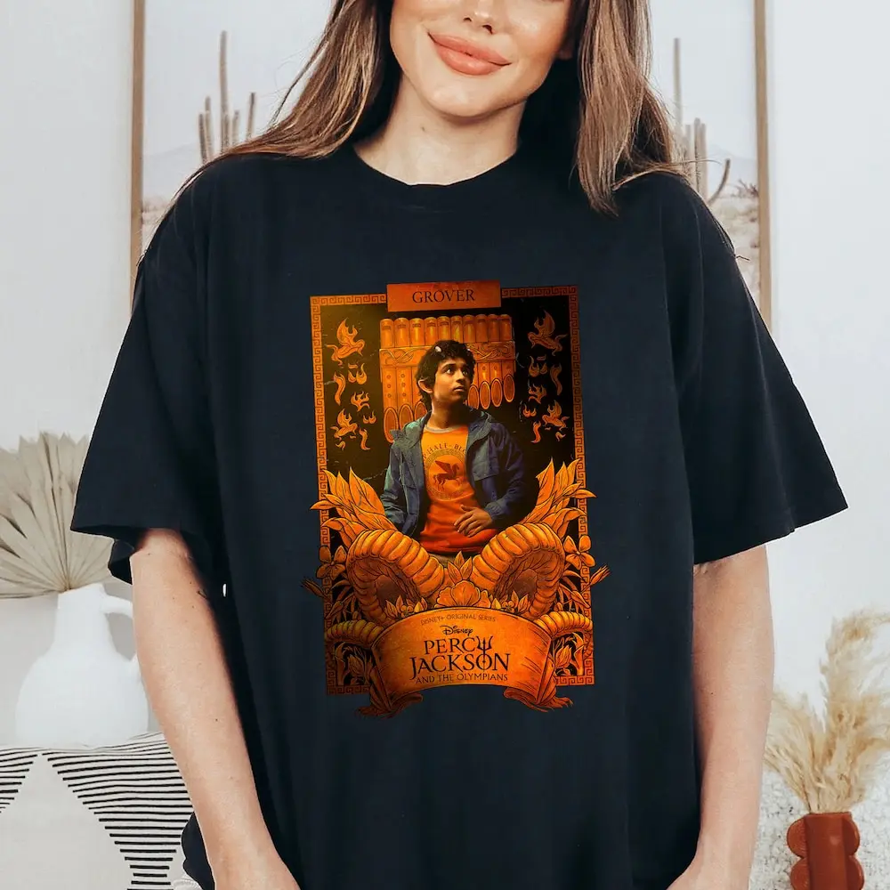 Vintage Bradley Jackson Cast T Shirt Grover Underwood Camp Half Blood Retro Aryan Simhadri 2023 Tv Series