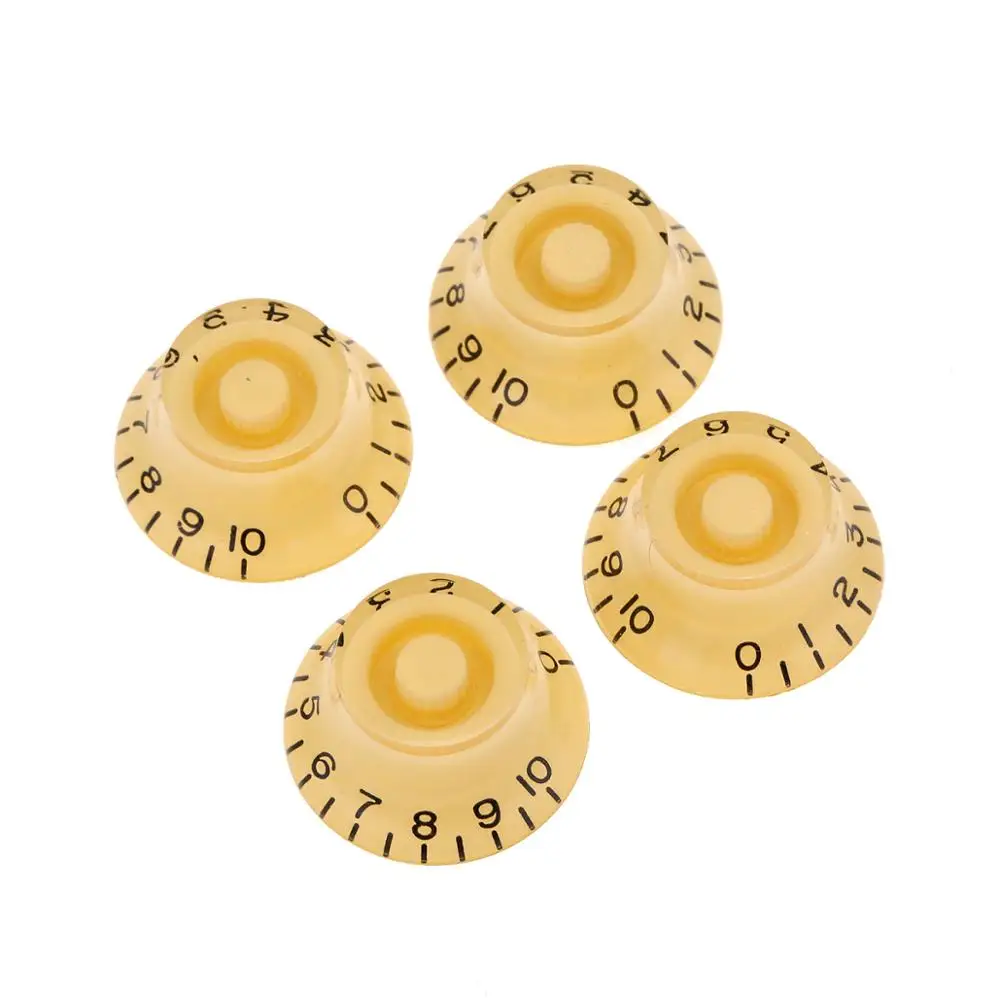 Musiclily Pro Metric Size 18 Spline Chitarra Campana Top Hat Manopole Per Epiphone Les Paul Sg Stile, Crema (Set Di 4)