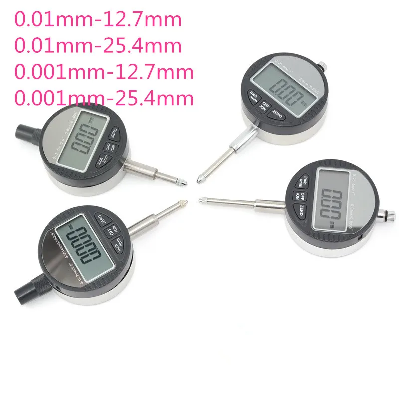 4Pcs Dial Indicator Gauge Strumenti Di Misura Micrometro Elettronico Digitale Micrometro Metrico/Pollici 0.01 Millimetri 0.001 Millimetri 0-12.7 Milli