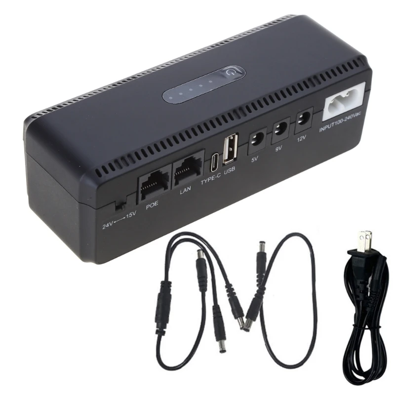 Gruppo Continuità Ups 10400Mah Convertitore Alimentazione Ups 5V 9V 12V 96Ba