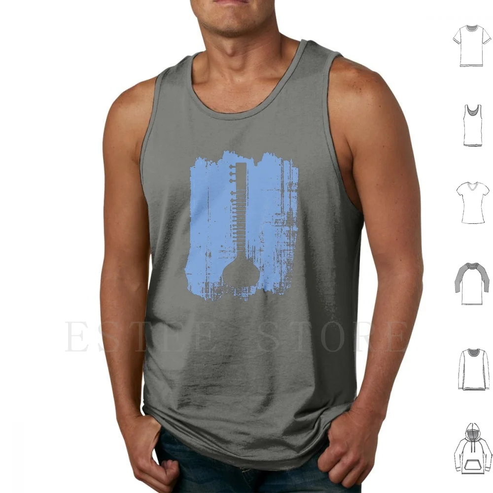 Indian Sitar Tank Tops Vest Idea Ukulele Musical Banjo String Instrument Sitar Chitarra Musica Strumento Musicale Music Club