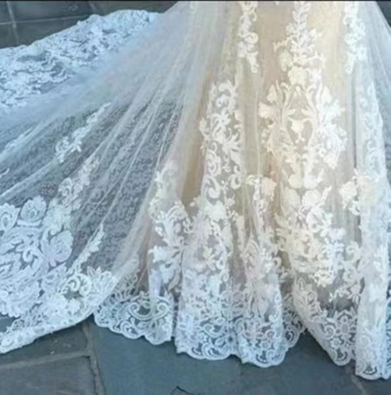 Vestido De Novia Elegante Con Volantes, Traje Sexy Con Escote En V Profundo, Espalda Descubierta, Apliques De Flores, Princesa D
