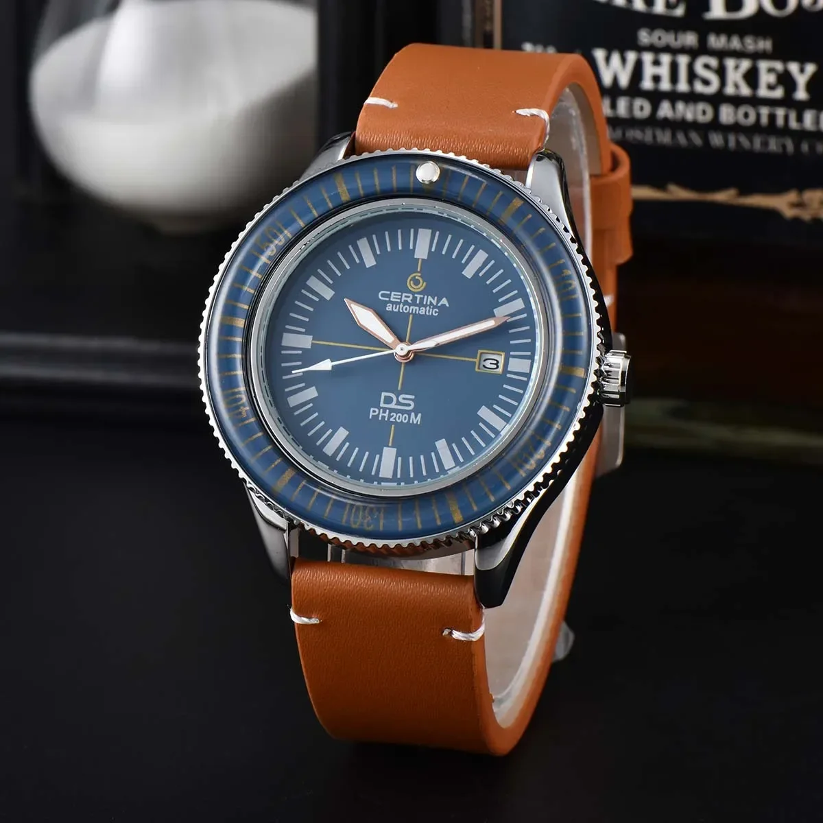 Certina Ds Ph200M Orologio Al Quarzo Orologio Da Uomo Di Lusso Business Casual Moda Uomo Orologi Orologio Impermeabile In Pelle Per Uomo Quadrante Gra