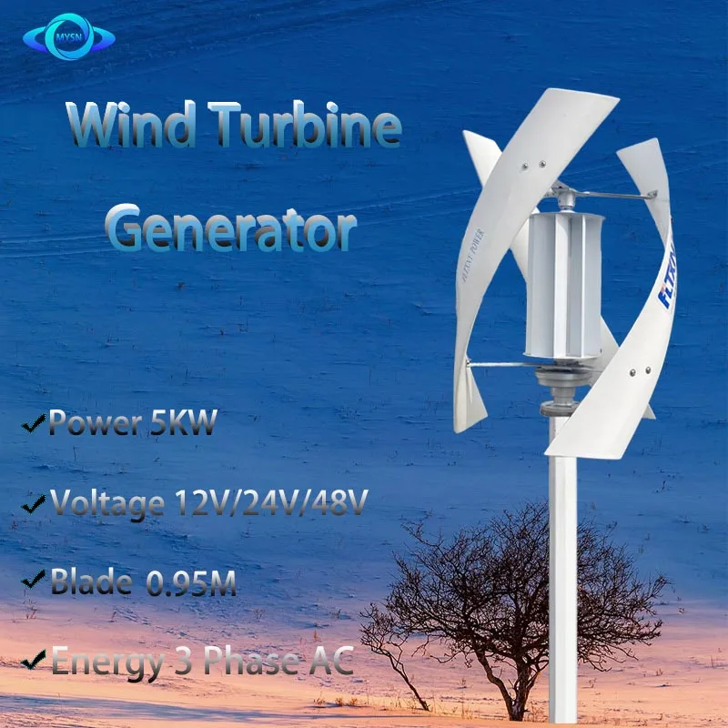 5Kw Piccola Turbina Eolica A Magnete Permanente 48V Con Controller Ibrido Sistema Off Grid Inverter Mulino A Vento Nuova Energia Domestica