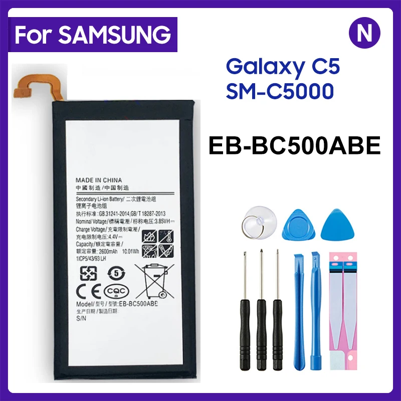 Batteria Di Ricambio Eb-Bc500Abe Per Samsung Galaxy C5 Sm-C5000 Batteria Ricaricabile Per Cellulare 2600Mah