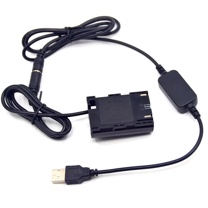 Dr-E6 Ack-E6 Ac-E6 Full Decoded Lp-E6 Batteria Fittizia + Adattatore Cavo Usb 5V Per Canon Eos 5D Mark Ii Iii 5 D2 5 D3 6D 7D 60D Slr