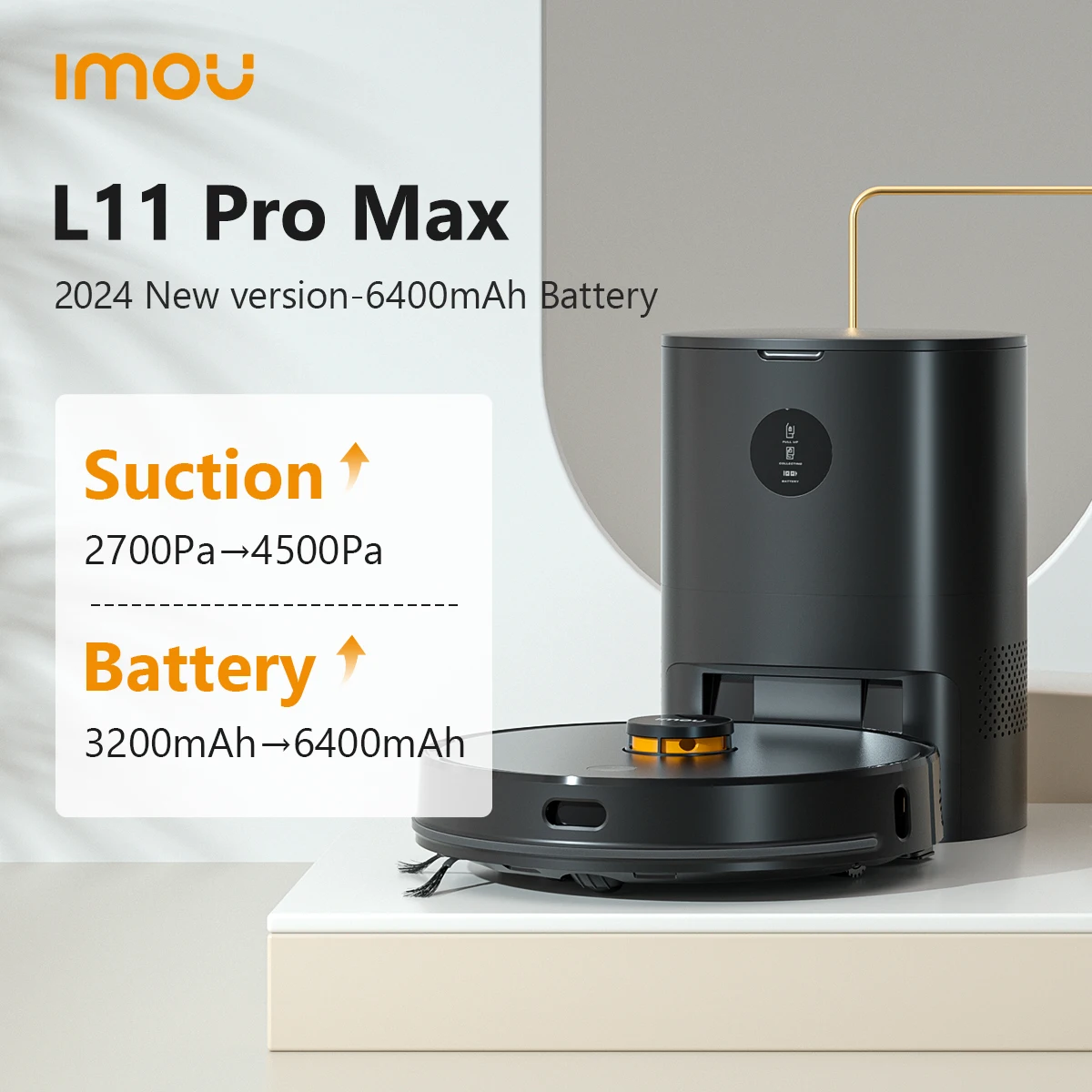 Imou Robot Aspirapolvere L11 Pro Max Smart Home Appliance Mop & Sweeper Macchina Per La Pulizia 3 In 1 Autosvuotante