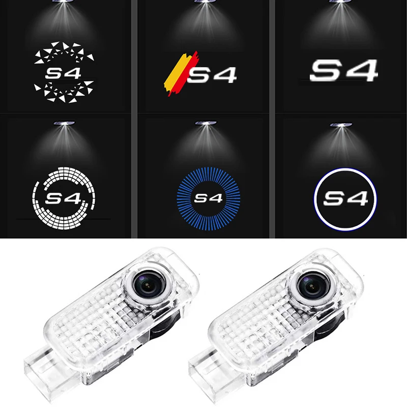 2Pcs Led Car Door Welcome Logo Light Per Audi S4 Logo 2000 2002 2003 2004 Logo Proiettore Di Cortesia Ghost Shadow Lampade Accessori