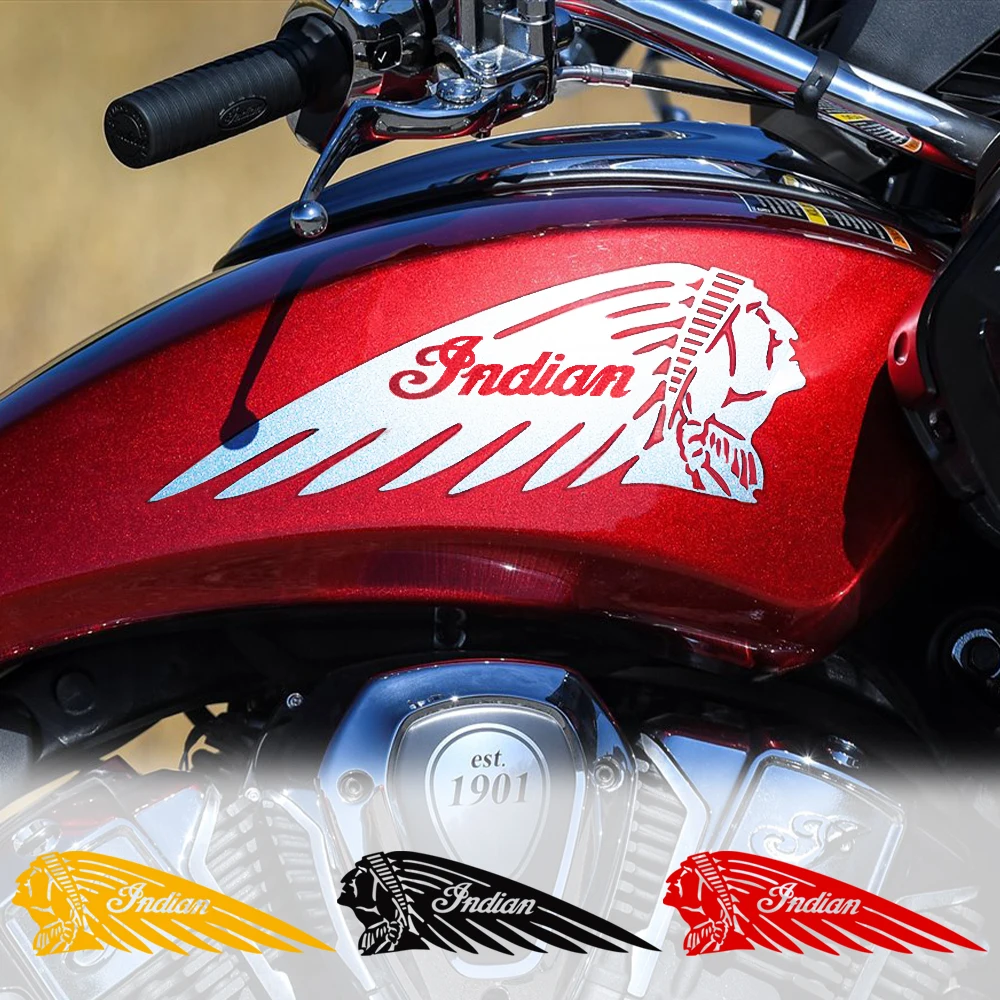 Per Indian Chieftain Ftr 1200 Rally Scout Bobber Pursuit Springfield Riflettente Moto Tank Faring Box Sticker Decal