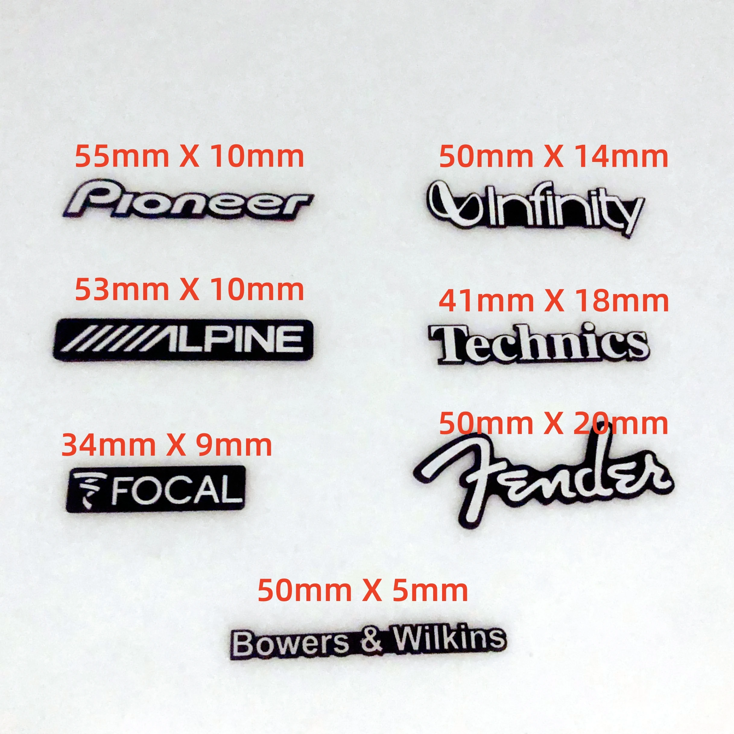 3D Metal Car Speaker Emblem Logo Sticker Focal Technics Alpine Pioneer Bowers & Wilkins Fender Infiniti Badge Accessori Per Lo Styling
