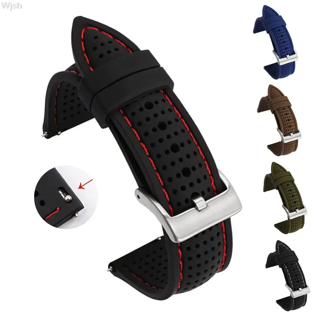 18Mm 20Mm 22Mm 24Mm Cinturino Da Polso Sportivo In Silicone Per Samsung S3 46Mm Huawei Watch Gt/2/2E/Pro Per Cinturino Mido Tissot Omega