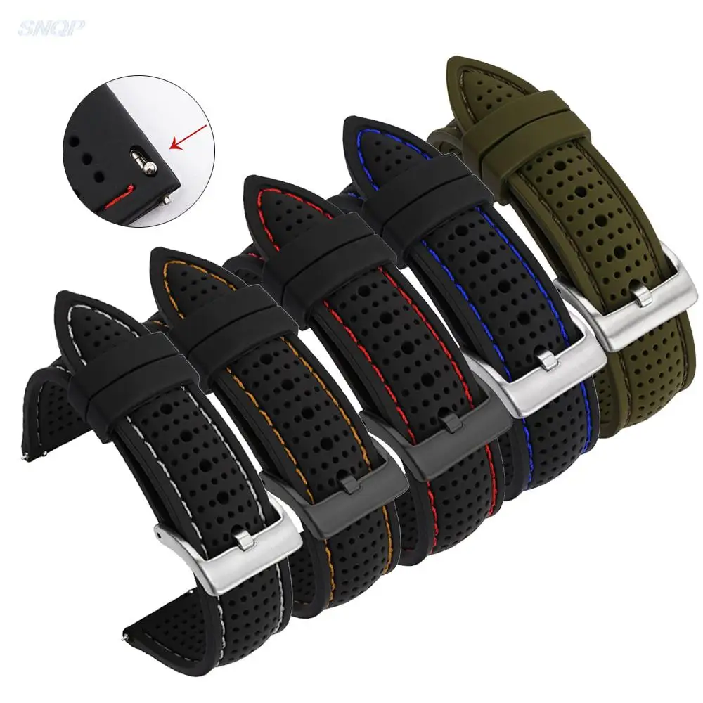 Cinturino Da Polso Sportivo In Silicone 18/20/22/24Mm Per Samsung S3 46Mm Huawei Watch Gt 3/2/2E/Pro Per Mido Tissot Omega Citizen Watch Strap