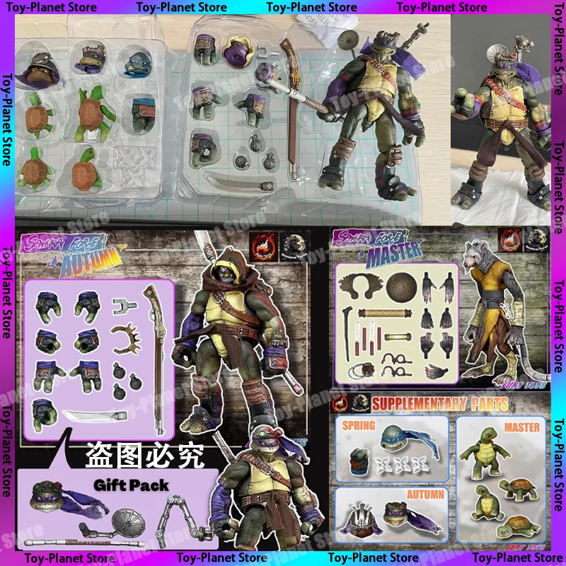 [Disponibile] Fury Toys Samurai Force Turtles Primavera Autunno Master Wave 2 Supplementnry Parts Tmnt Anime Action Figure Figuras Toy