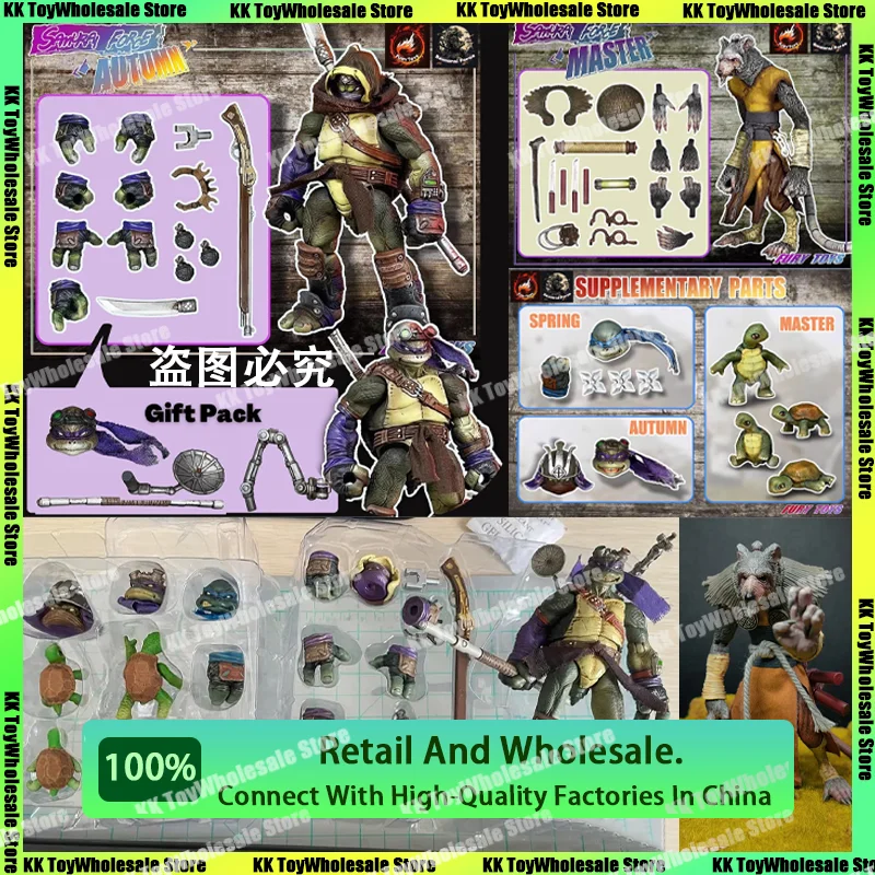 [Disponibile] Fury Toys Samurai Force Tmnt Turtles Wave 2 Primavera Autunno Master Supplementnry Parts Anime Action Figure Figuras Toy