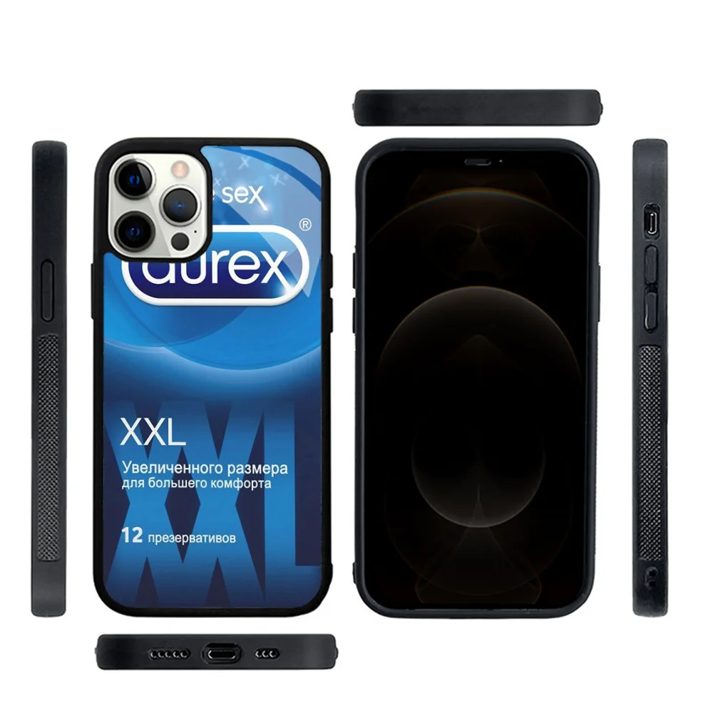 Sexy Preservativo D-Durex Box Custodie Per Cellulari Per Iphone 15 14 13 Pro Max 11 12 Mini Alex Mirror Tpu Shell