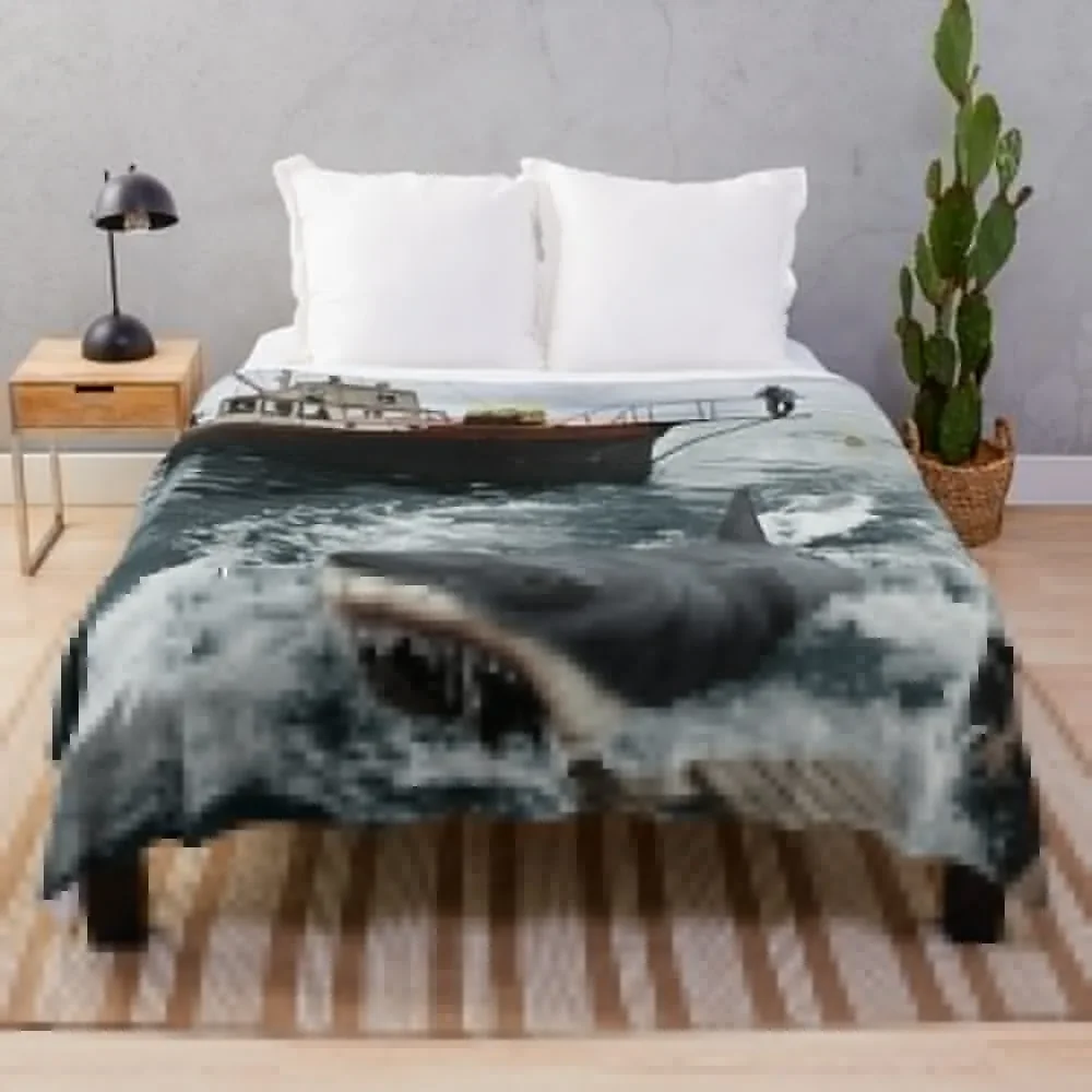 Jaws Photography Throw Coperta Pelosa Softest Manga Winter Beds Coperte