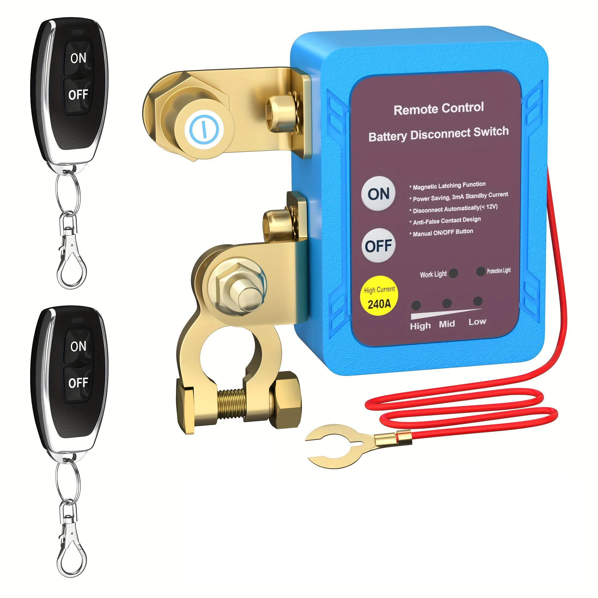 1Set Wireless Dual Remote Car Battery Disconnect Relay Master Kill Cut-Off Switch 12V Car Nsecond Sostituzione Relè Parti
