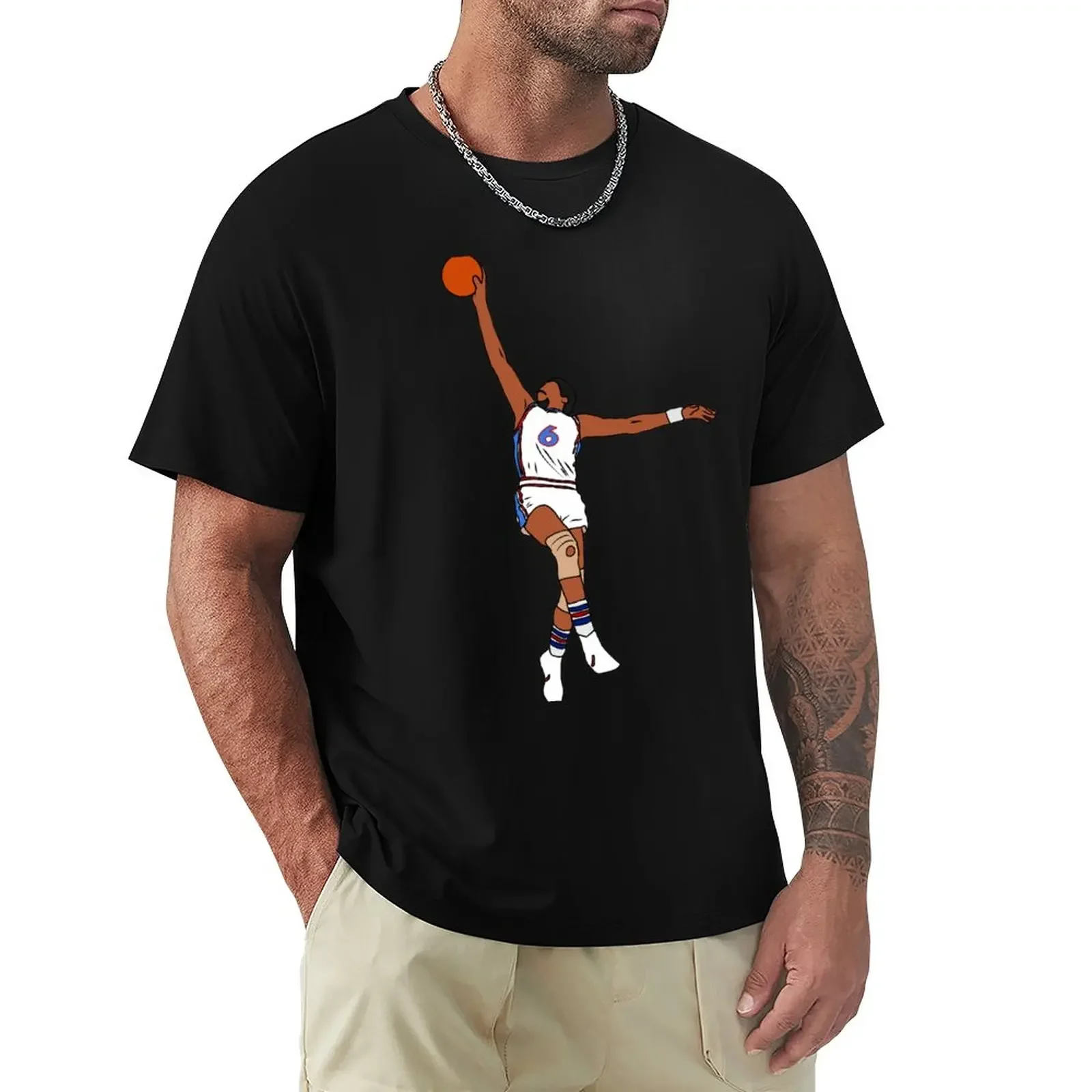 T-Shirt Julius Erving Dunk T-Shirt A Maniche Corte Con Stampa Animalier Per Ragazzi Taglie Forti T-Shirt Grafiche Da Uomo