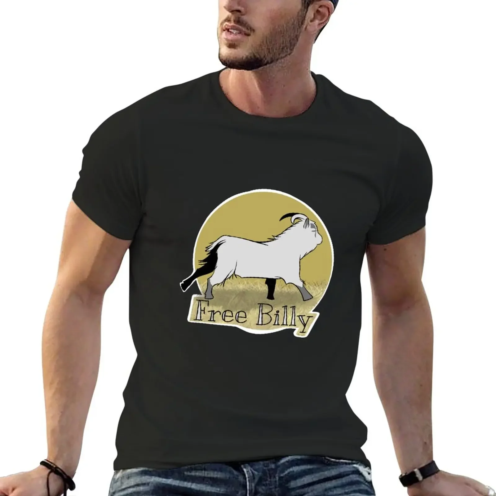 Gratis Billy The Goat T-Shirt Anime Clothes Boys Animal Print Shirt Felpe, Uomo
