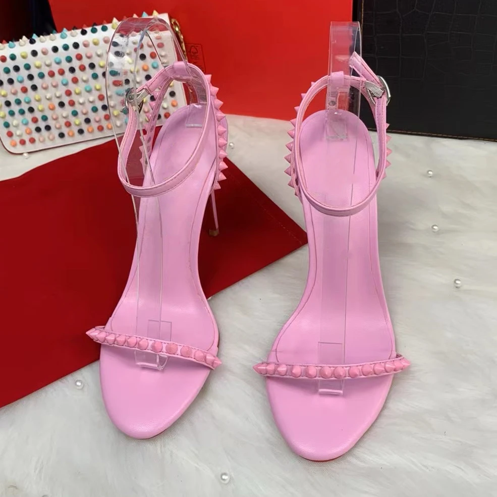 Doris Fanny Baby Pink Heels Women Luxury Designer Shoes Tacco Medio Lady Sandal Shoes For Party