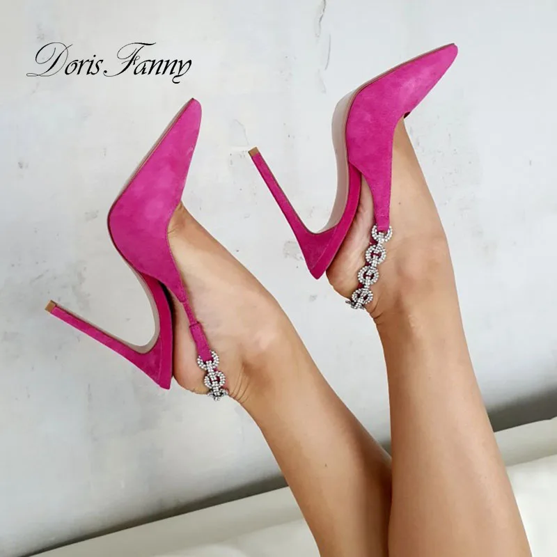 Doris Fanny Scarpe Eleganti Con Tacco Da Donna Scarpe A Punta Rosa Blu Scarpe Firmate Décolleté A Spillo