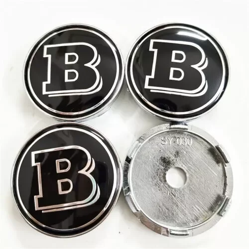 4 Pz/Lotto 60Mm Black Wheel Center Hub Caps B Logo Emblem Badge Accessori Auto Per Mercedes Brabus Smart 450, 451, 452