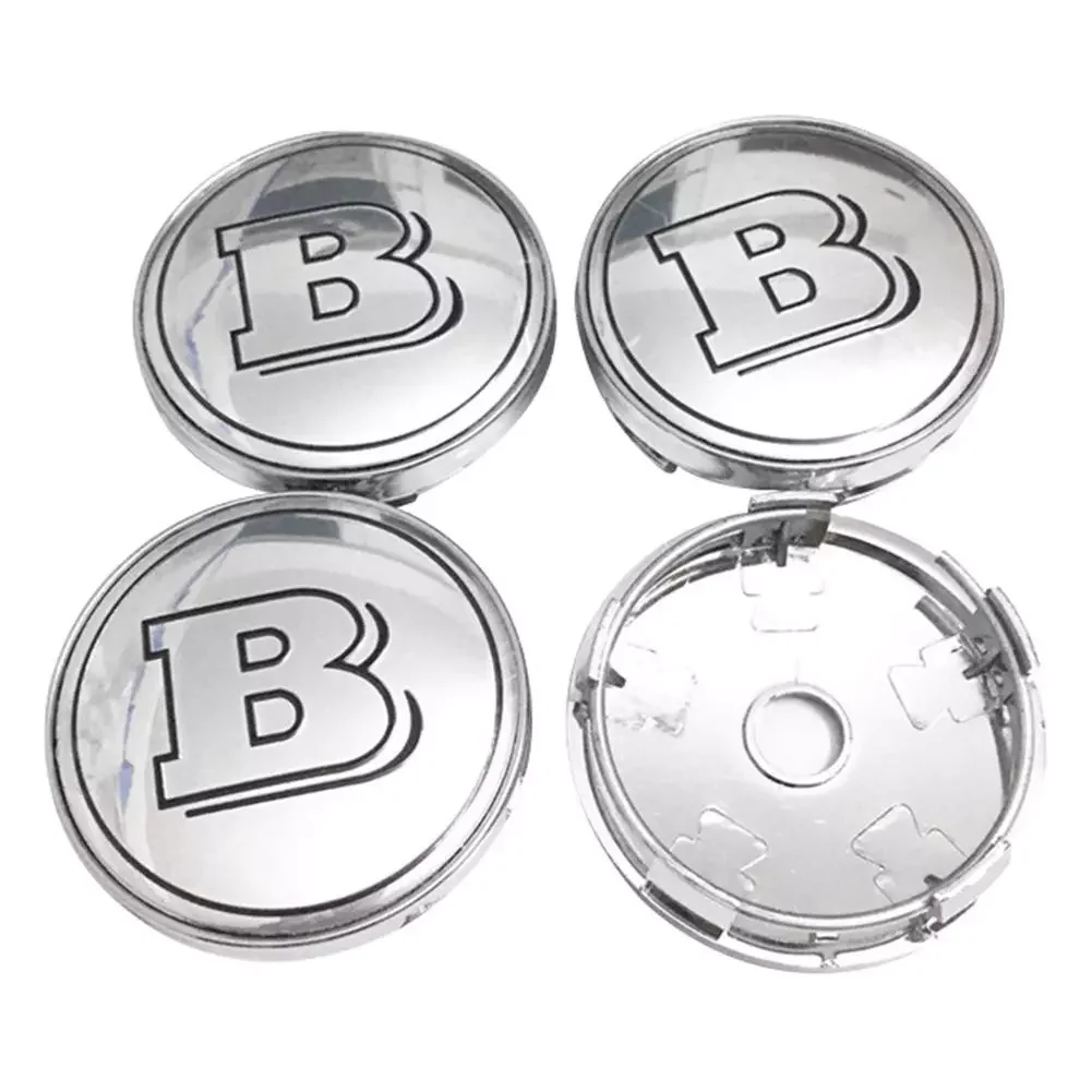 4 Pz/Lotto 60Mm Silver Wheel Center Hub Caps B Logo Emblem Badge Accessori Auto Per Mercedes Brabus Smart 450, 451, 452