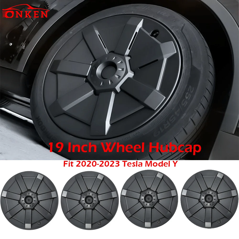 19 Pollici Hubcap Fit 2020-2023 Tesla Model Y Copriruota 4 Pezzi Di Ricambio Coprimozzo Protezione Cybertruck Elegante Decorazione Per Auto