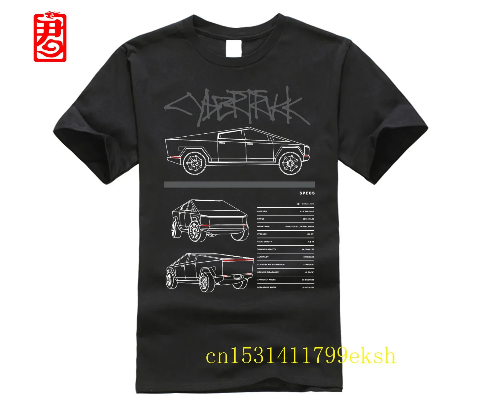 T-Shirt Cybertruck Tri-Motor Awd T-Shirt Uomo E Donna