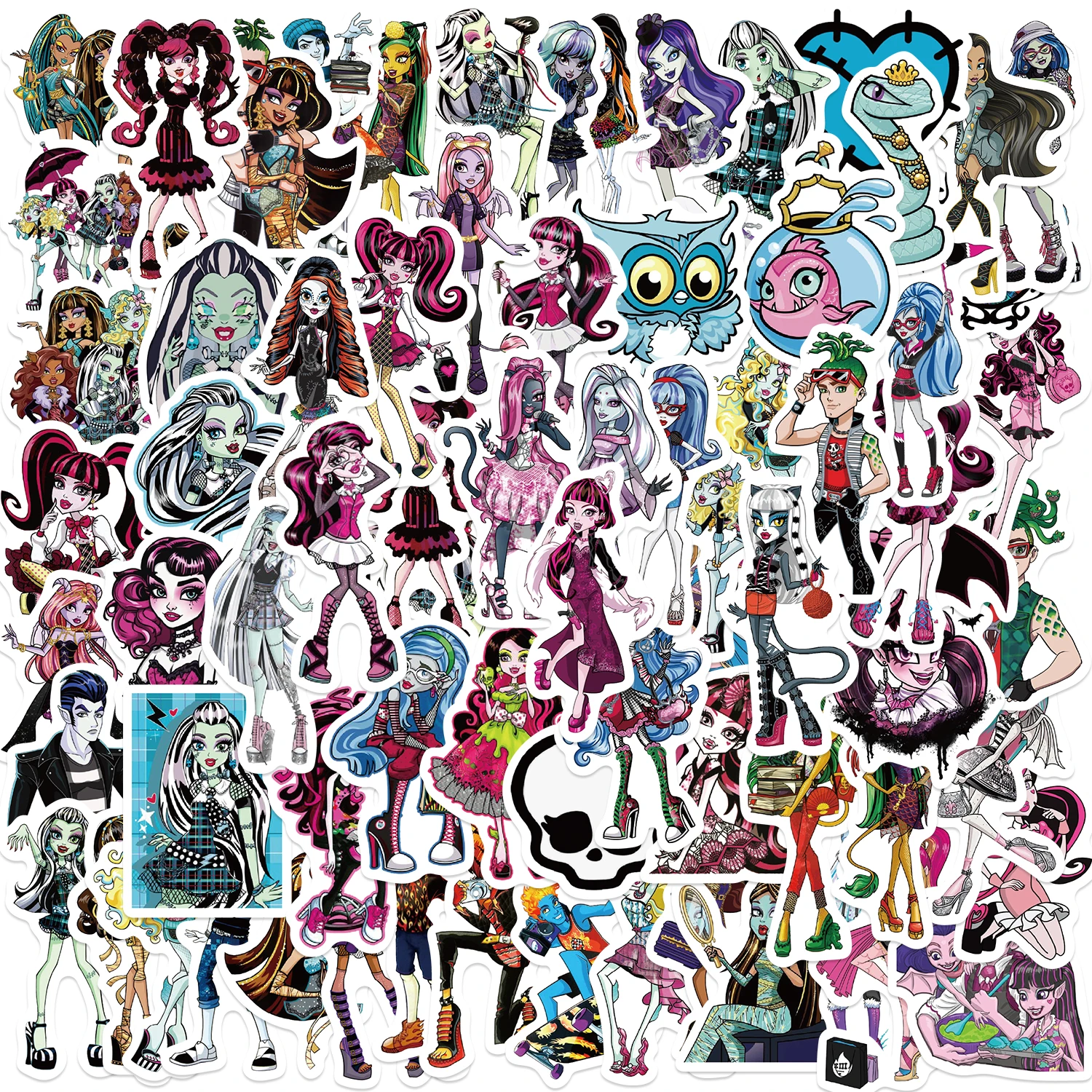 70Pcs Riman Monster High School Graffiti Stickers Per Skateboard Bicicletta Chitarra Laptop Bambini Giocattoli Impermeabili Stiker