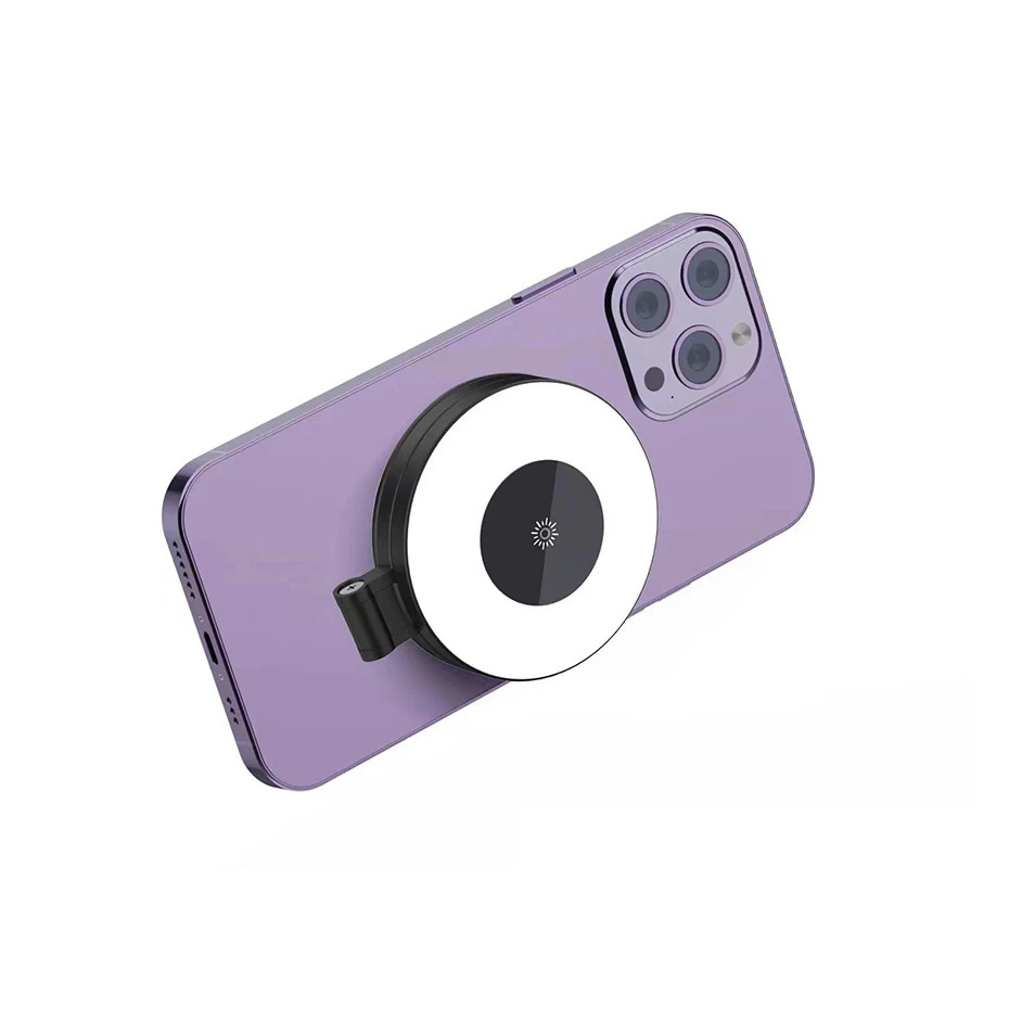 Bonola Magnetic Mini Led Ring Light Selfie Light 180 ° Pieghevole Per Iphone 15 Pro/15Pro Max/14 Pro/14 Pro Max/13Pro/Pro Max Per St