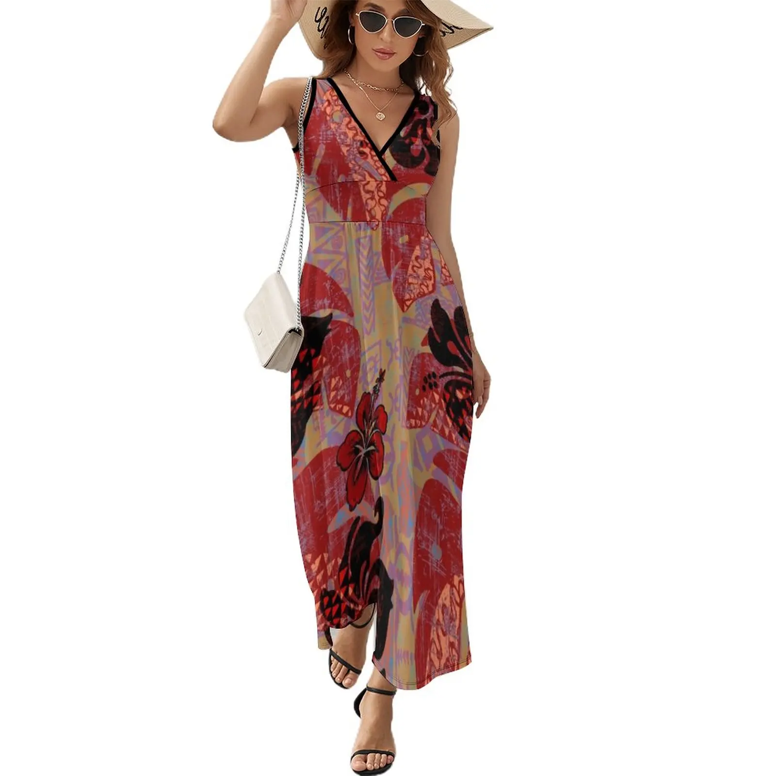On Fire Kona Tropical Floral Abito Senza Maniche Elegante Per Le Donne 2024 Party Night Abbigliamento Estetico