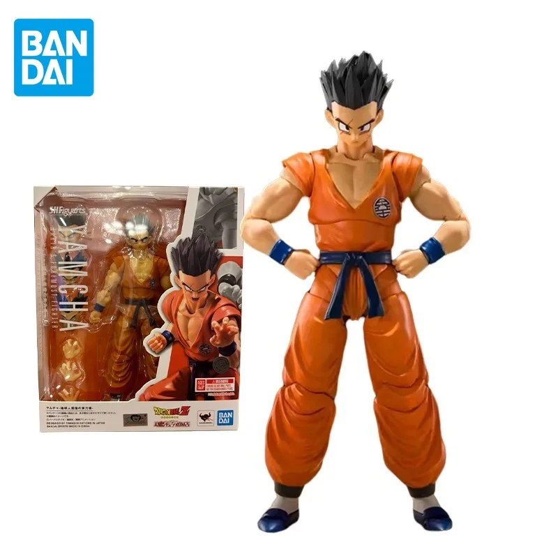 Bandai Original Dragon Ball Anime Figure Shf Yamcha Action Figure Uno Dei Pochi Powers On Earth Toys For Kids Gift Model