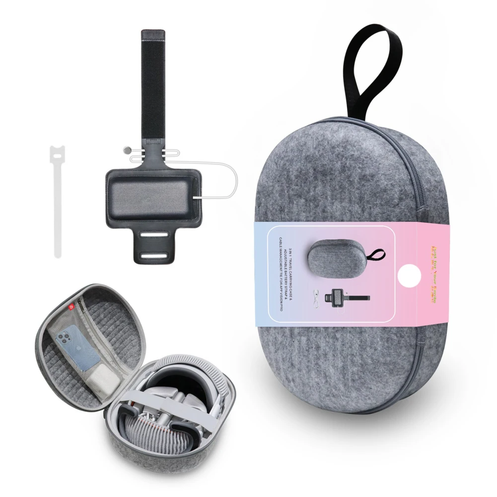 Carrying Case With Battery Arm Holder Portable Protection Case Vr Accessories Storage Bag Compatible For Vision Pro