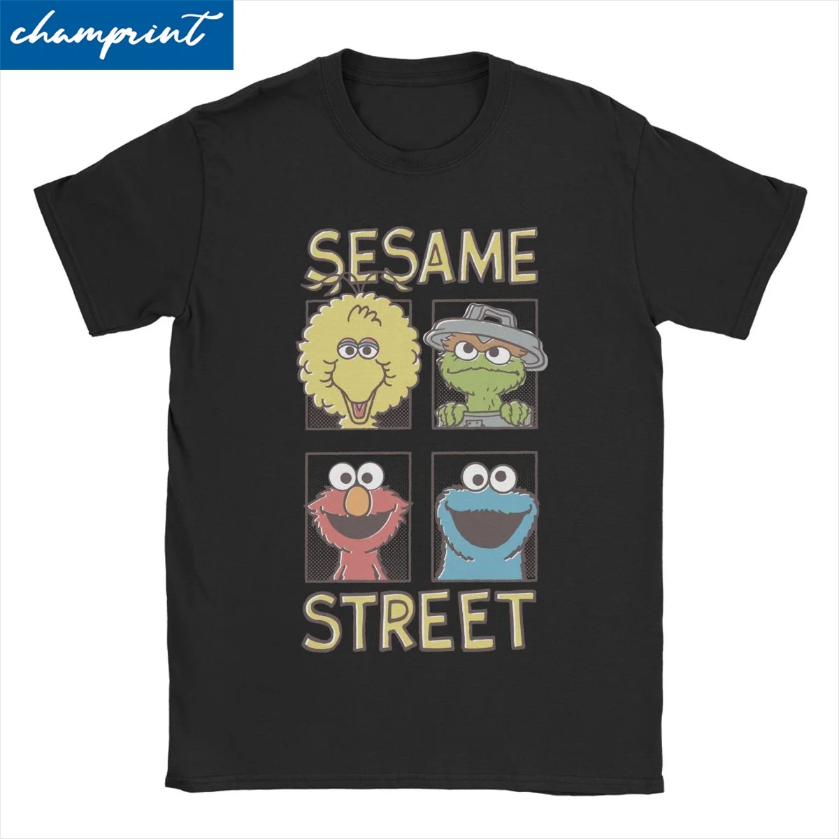 Uomo Donna Sesames Strade Personaggio Vintage Fumetti Cookie Monster Magliette 100% Cotone Top Magliette Per Il Tempo Libero T-Shirt Regalo Di Complea