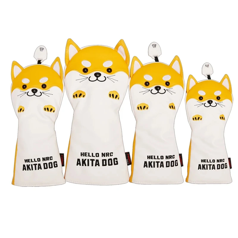 Fodere Per Mazze Da Golf Driver Fairway Wood Hybrid Covers Set Lovely Akita Dog Cartoon Animal 460Cc