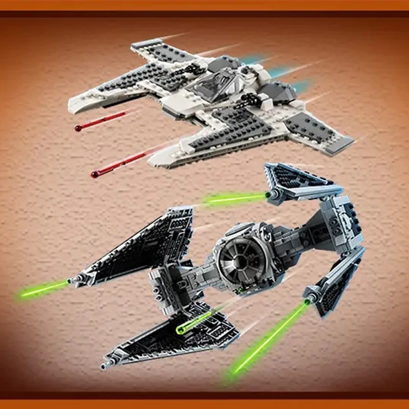 964Pcs Star Movie Series Fang Vechter Model 75348 Set Building Blocks Fai Da Te Tie Interceptor Assemblare Giocattolo Bambini Regali Di Natale