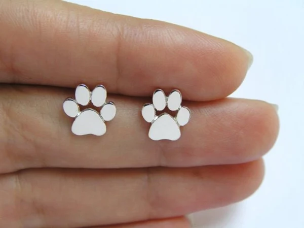 New Fashion Dog Paw Orecchini Per Le Donne Bambini Cute Earings Jewelry Lovely Animal Cat Footprint Piercing Ear Studs Party Brincos