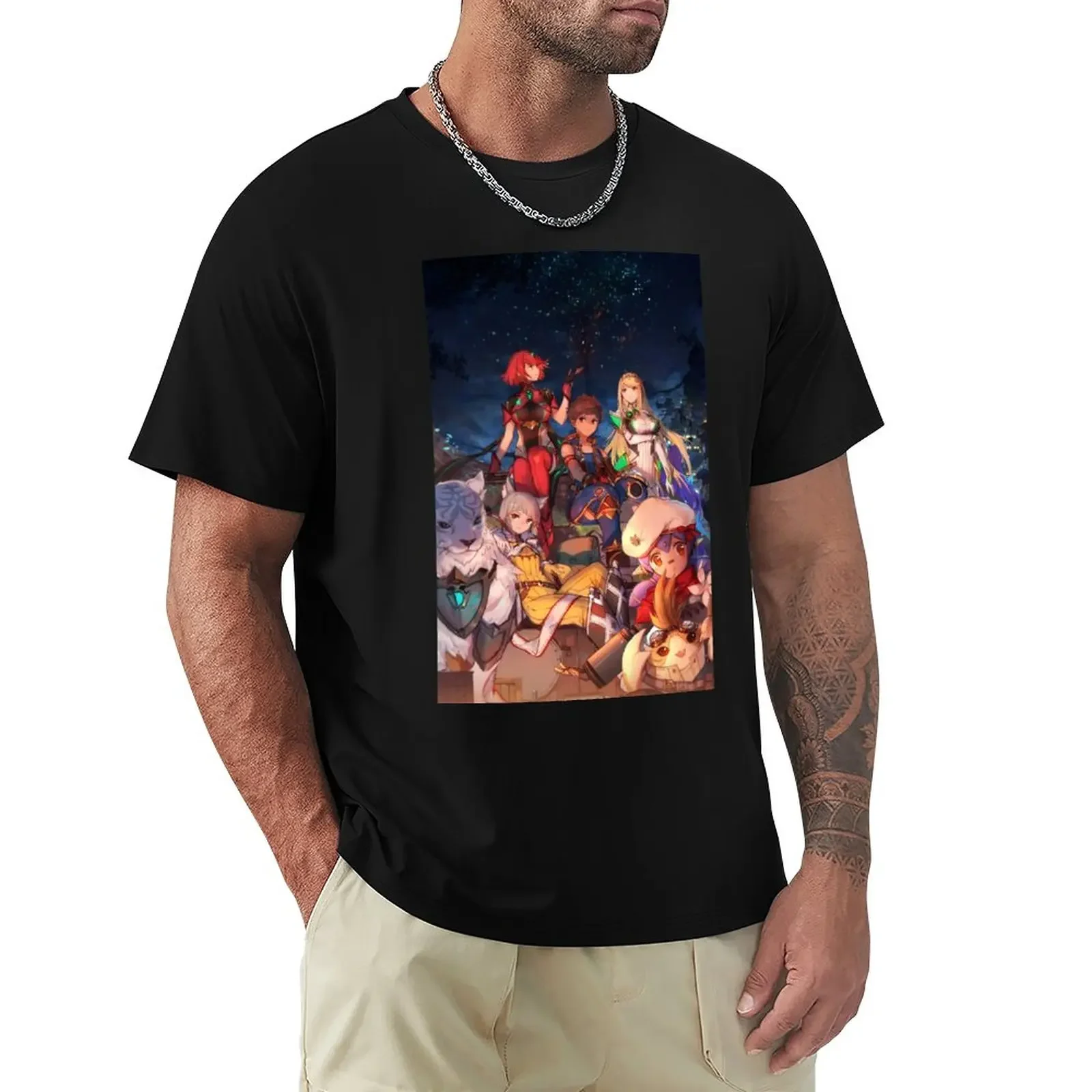 Xenoblade Chairs 2 Group Videogioco Art T-Shirt Abbigliamento Vintage Ragazzi Bianchi Top Magliette Vintage Da Uomo