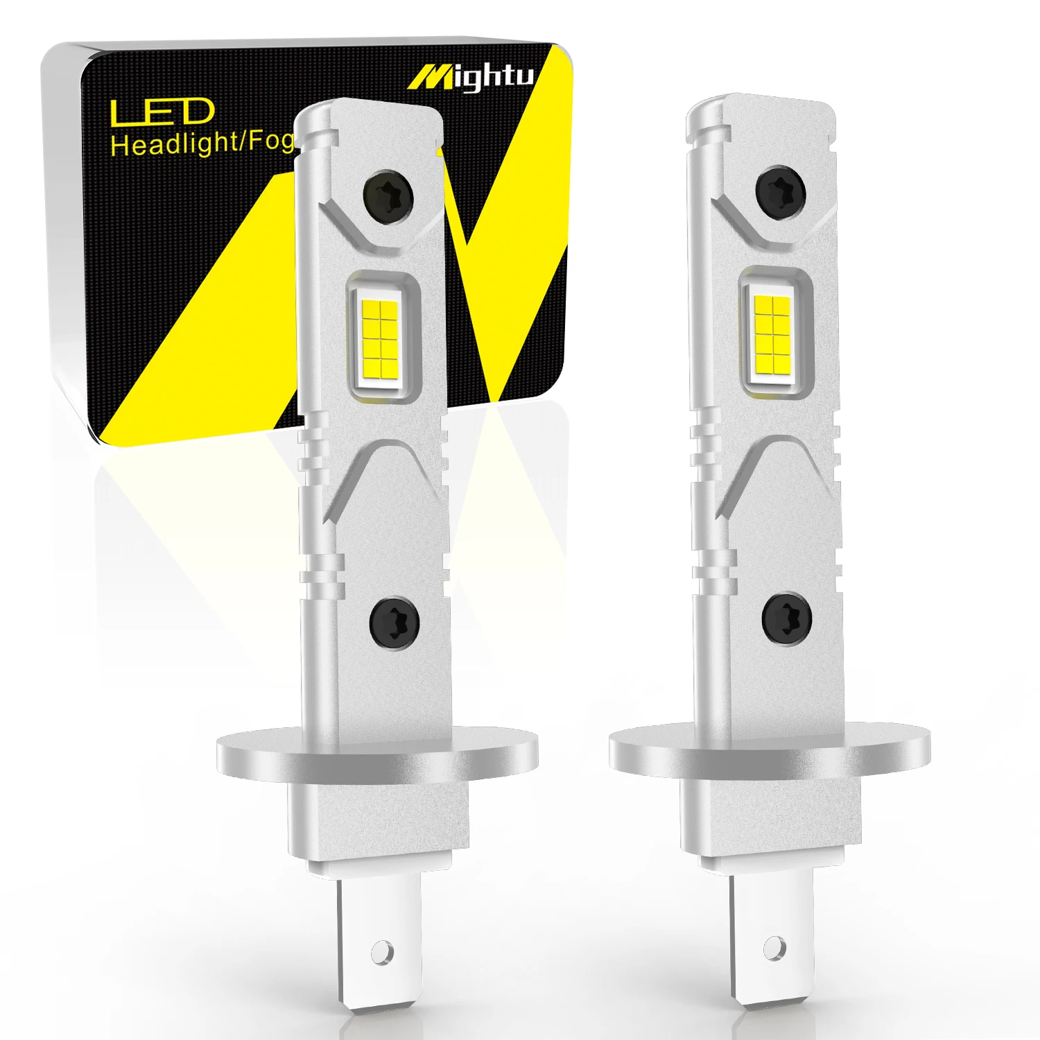 2 Pz 12000Lm H1 Led Lampadina Del Faro H1 Led Canbus H3 Led Fendinebbia Senza Ventola Wireless Mini Size Lampada Automatica 12V 6000K 4300K Bianco
