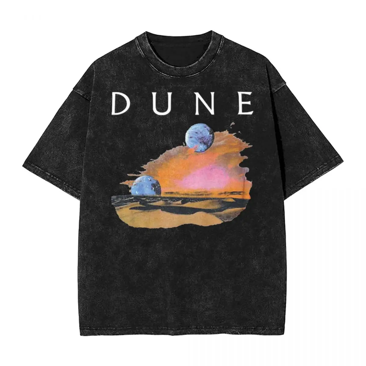Magliette Lavate Dune Hip Hop T-Shirt Street Baba Frank Arrakis Sandworm Streetwear Top Stampati Top Tees For Men Women