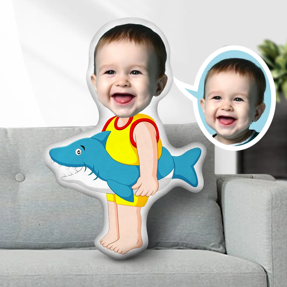 Minime Cuscino Cuscino Bambole Foto Viso Cuscino Personalizzato Creativo Personalizzato Squalo Nuoto Anello Ragazzo Personalizzato