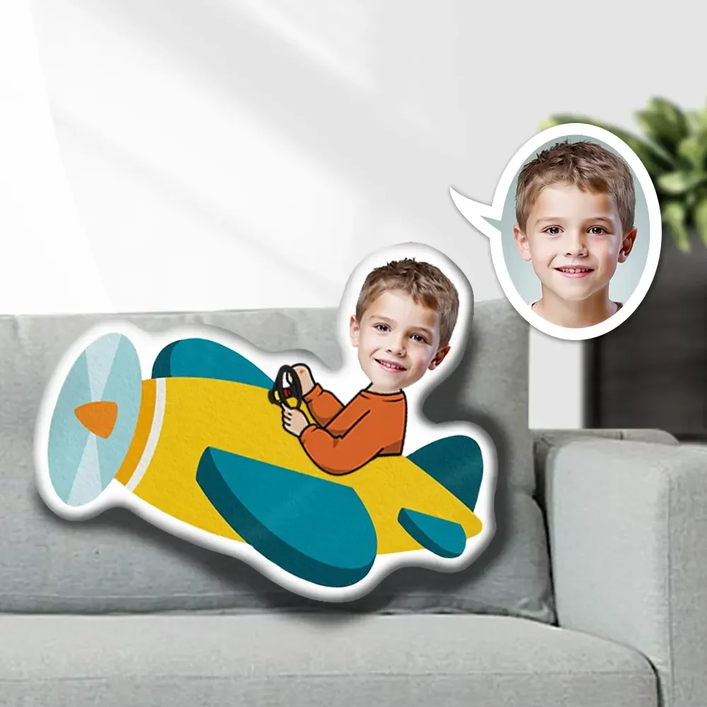 Minime Cuscino Cuscino Bambole Foto Viso Cuscino Personalizzato Creativo Personalizzato Aereo Pilota Giocattolo Viso Cuscino