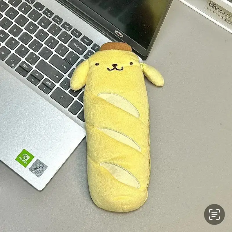 Kawaii Sanrio Cartoon Pencil Case Lovely Pompon Purin Pencil Box Storage French Stick Bread Pencil Case Cancelleria Creativa