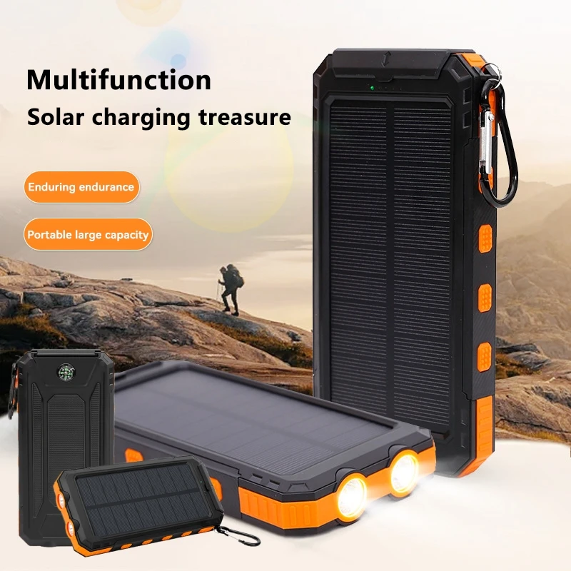 200000Mah Solar Power Bank Outdoor Wild Fishing Camping Alimentazione Di Backup Di Grande Capacità Portatile Con Fornitura Di Bussola Ricarica Rapida