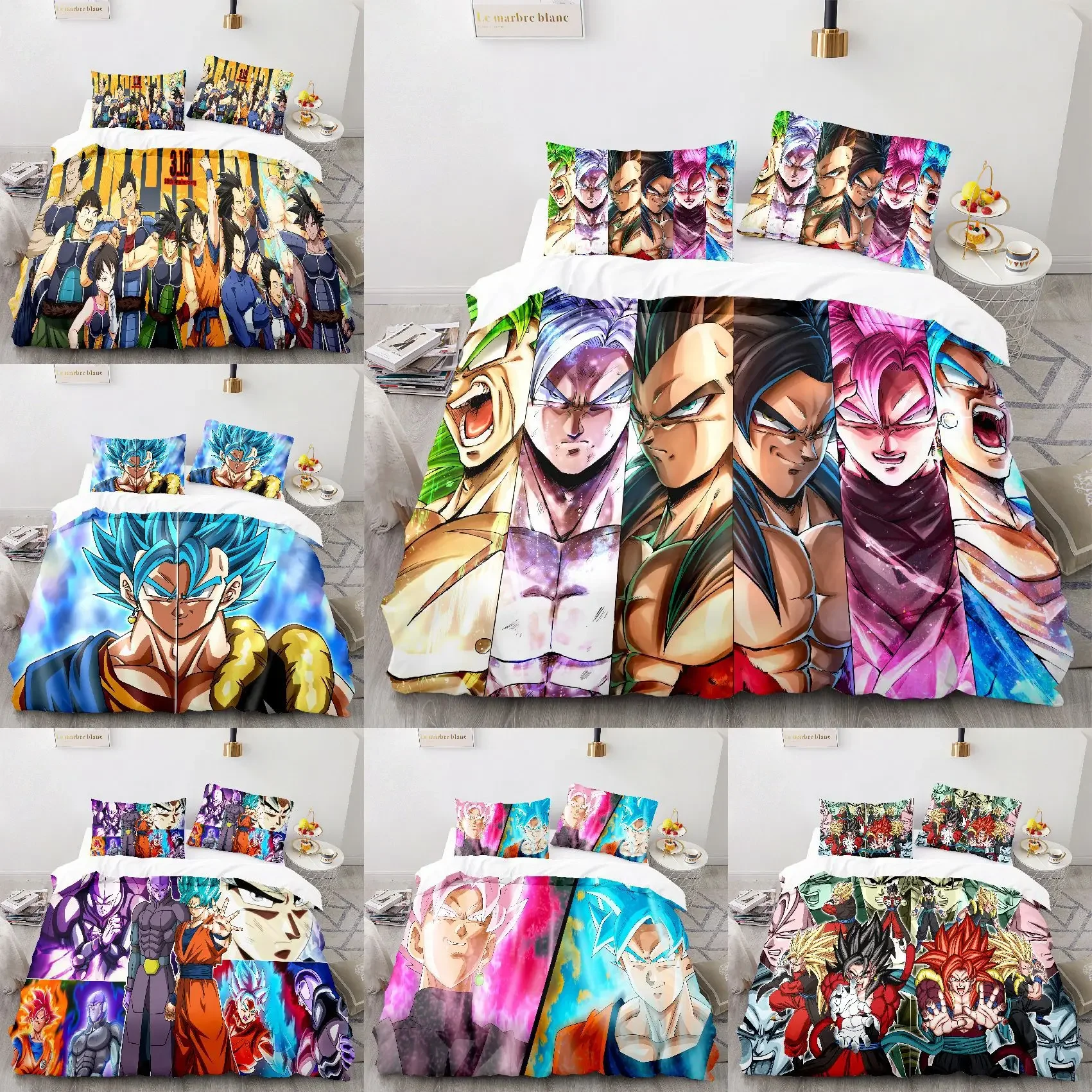 3Pc Dragon Ball Dragon Ball 3D Printed Dragon Ball Super Copripiumino Cosplay Borsa Bidimensionale/Forniture Periferiche Anime