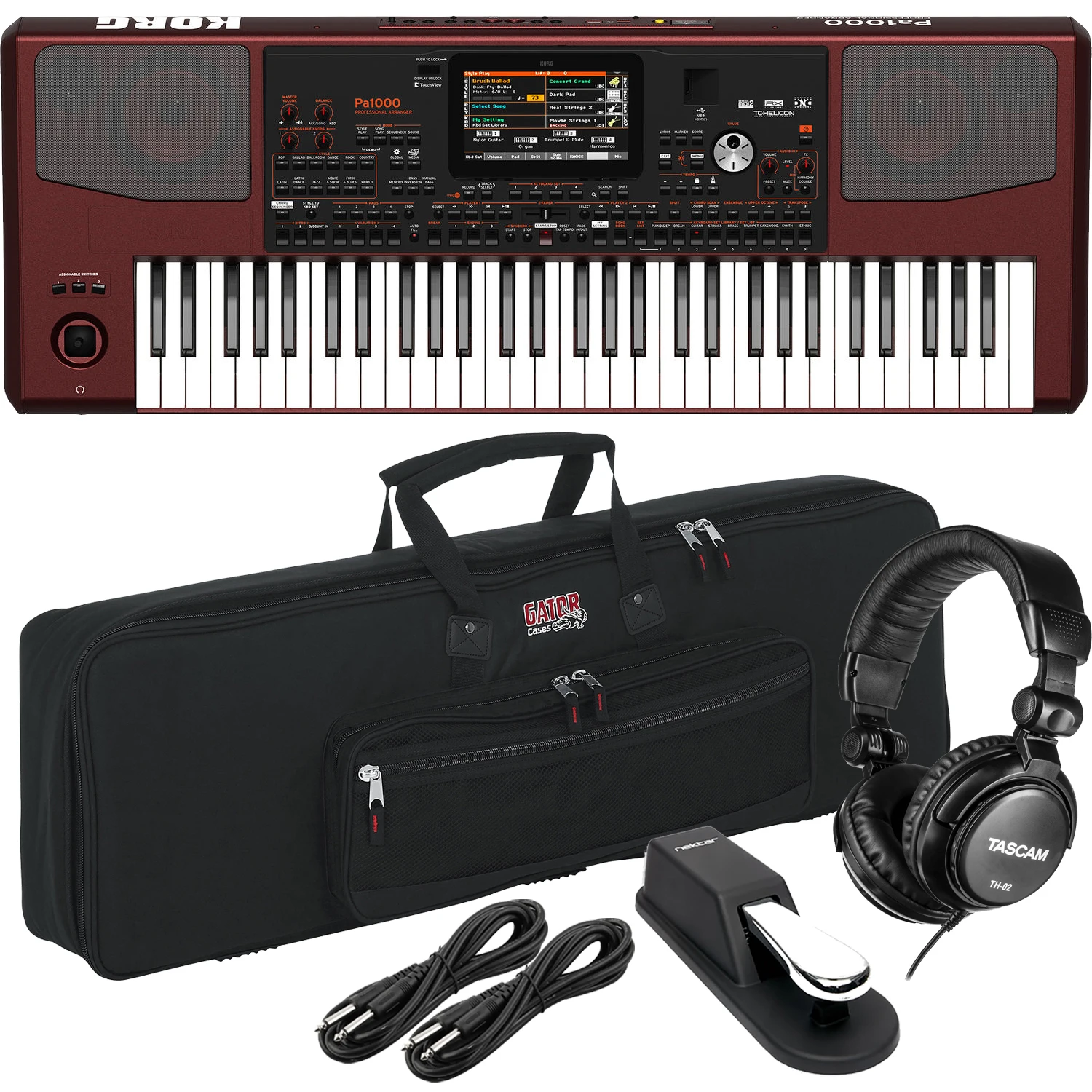 Valore Di Qualità Korg-Pa1000-61-Key-Professional-Arranger-With-Speakers-Bundle